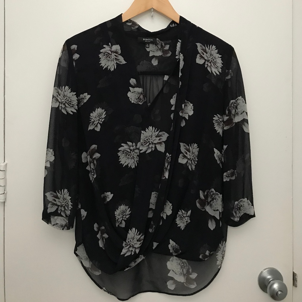 Aritzia - Babaton Floral Silk Blouse